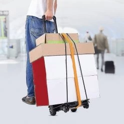 Randy & Travis Machinery DIY & Renovation Portable Cart Folding Dolly Push Truck Hand Collapsible Trolley Luggage 70Kg