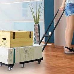 Randy & Travis Machinery DIY & Renovation Foldable Hand Flatbed Trolley Cart 6 X 360 Degree Rotating Wheels With Maximum Load 200Kg