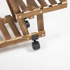 Randy & Travis Machinery Wood Plant Stand Indoor Outdoor Carbonized Triangle Corner Plant Rack