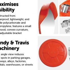 Randy & Travis Machinery DIY & Renovation 60cm Round Convex Mirror Blind Spot Safety Traffic Driveway Shop Wide Angle