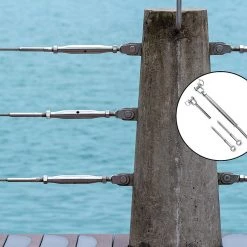 FactoryFast.com.au Stainless Steel Wire Rope DIY Balustrade Kit Jaw/Swage Fork Turnbuckle - 10 Pack