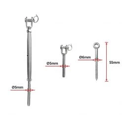 FactoryFast.com.au Stainless Steel Wire Rope DIY Balustrade Kit Jaw/Swage Fork Turnbuckle - 10 Pack