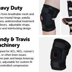 Randy & Travis Machinery Sports & Fitness Hinged Knee Brace Support ~ ACL MCL Ligament Runner's Knee