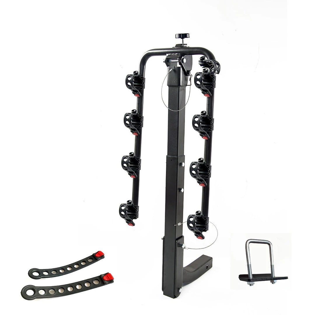 Randy & Travis Machinery Premium 4-Bike Carrier Rack Hitch Mount Swing Down Bicycle Rack W/ 2" Receiver Outdoor & Leisure