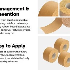 Randy & Travis Machinery Premium Rigid Sports Strapping Tape - 3 Rolls Of 38mm Sports & Fitness