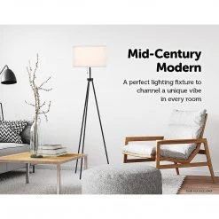 FactoryFast.com.au Mid-Century Standing Floor Lamp With Modern Tripod Decor