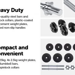 Randy & Travis Machinery 20KG Dumbbell Adjustable Weight Set Sports & Fitness