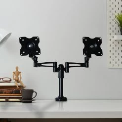 Salvatore Angelotti Two-Screen 10-25" Desk Monitor TV Plasma LED LCD Screen Work Mount