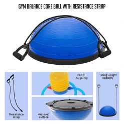 Randy & Travis Machinery Sports & Fitness Gym Balance Core Ball With Resistance Strap