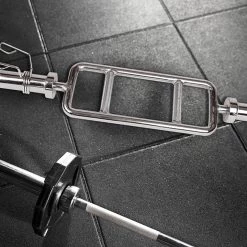 Randy & Travis Machinery Sports & Fitness Chrome Olympic Tricep Bar Barbell Heavy Duty With Spring Collars