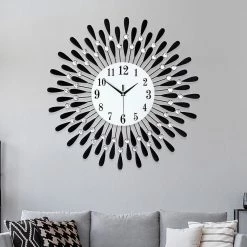 FactoryFast.com.au Large Modern 3D Crystal Wall Clock Luxury Art Metal Round Home Decor Home & Lifestyle