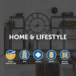 FactoryFast.com.au Large Modern 3D Crystal Wall Clock Luxury Art Metal Round Home Decor Home & Lifestyle