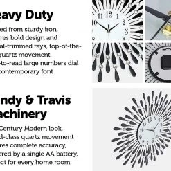 FactoryFast.com.au Large Modern 3D Crystal Wall Clock Luxury Art Metal Round Home Decor Home & Lifestyle