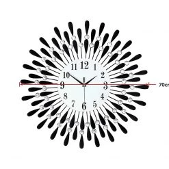 FactoryFast.com.au Large Modern 3D Crystal Wall Clock Luxury Art Metal Round Home Decor Home & Lifestyle