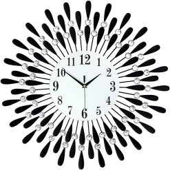 FactoryFast.com.au Large Modern 3D Crystal Wall Clock Luxury Art Metal Round Home Decor Home & Lifestyle