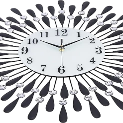 FactoryFast.com.au Large Modern 3D Crystal Wall Clock Luxury Art Metal Round Home Decor Home & Lifestyle