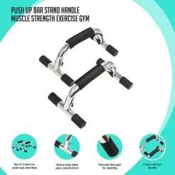Randy & Travis Machinery Push Up Bar Stand Handle Muscle Strength Exercise Gym Sports & Fitness