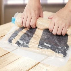 Randy & Travis Machinery Home & Lifestyle Travel Space Saver Saving Hand Roll Up Roller Seal No Vacuum Storage Bag X20