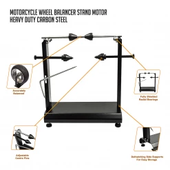 Randy & Travis Machinery Outdoor & Leisure Motorcycle Wheel Balancer Stand Motor Heavy Duty Carbon Steel