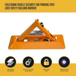 FactoryFast.com.au Outdoor & Leisure Fold Down Vehicle Security Car Parking Spot Lock Safety Bollard Barrier