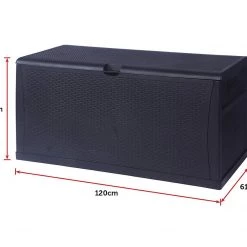 Randy & Travis Machinery Outdoor & Leisure Patio Deck Box Outdoor Storage Plastic Bench Box 450 Litre