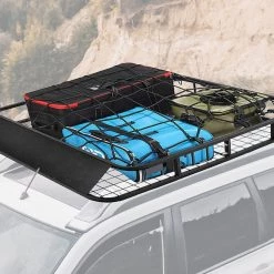 Bariloche Outdoor & Leisure Universal Roof Rack Basket - Car Luggage Carrier Steel Cage Vehicle Cargo