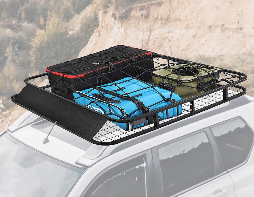 Bariloche Outdoor & Leisure Universal Roof Rack Basket - Car Luggage Carrier Steel Cage Vehicle Cargo