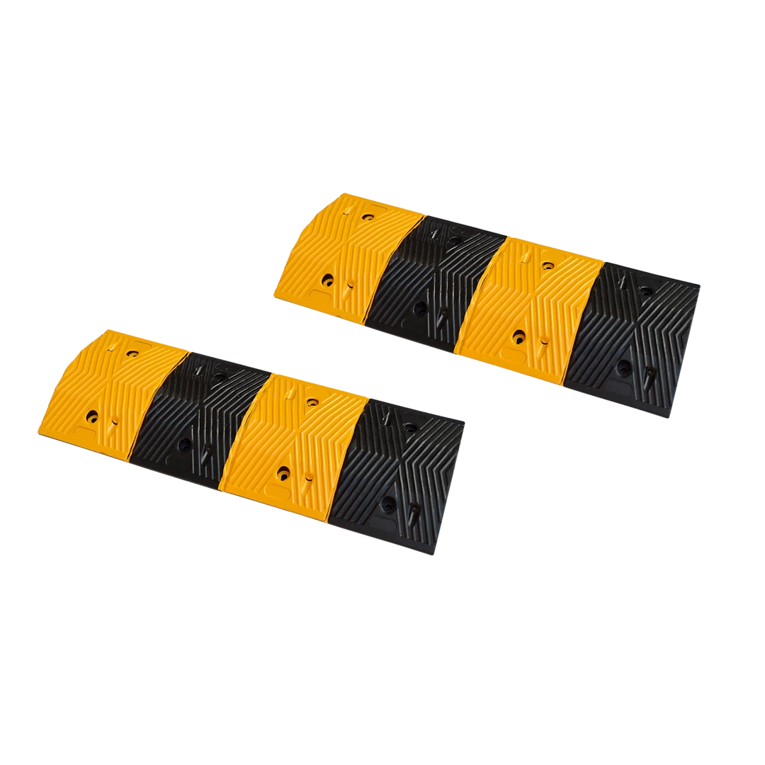 Randy & Travis Machinery Pair Of 1m Long 60T Load Rubber Speed Bump Hump Modular Speed Humps Road Hump