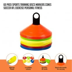 Randy & Travis Machinery 60 Pack Sports Training Discs Markers Cones Soccer AFL Exercise Personal Fitness Games & Hobbies