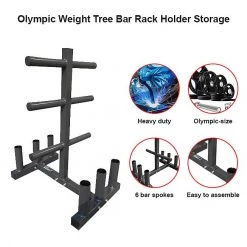 Randy & Travis Machinery Sports & Fitness Olympic Weight Tree Bar Rack Holder Storage
