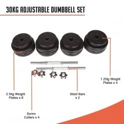 Randy & Travis Machinery 30KG Adjustable Dumbbell Set
