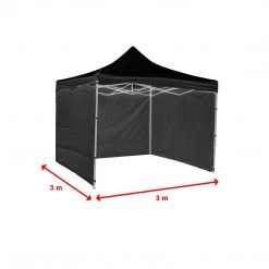 Randy & Travis Machinery 3x3m Popup Gazebo Party Tent Marquee Black