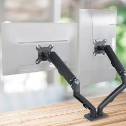Randy & Travis Machinery Furniture Dual Screen Gas-strut Monitor Stand Mount Desktop Bracket For LED/LC