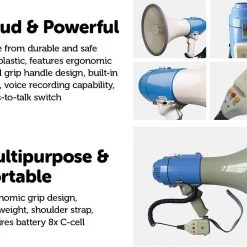 Brienz 25W Megaphone PA System Loud Speaker Voice Recorder