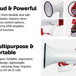 Brienz Audio Megaphone 25Watt Bull Horn With Siren
