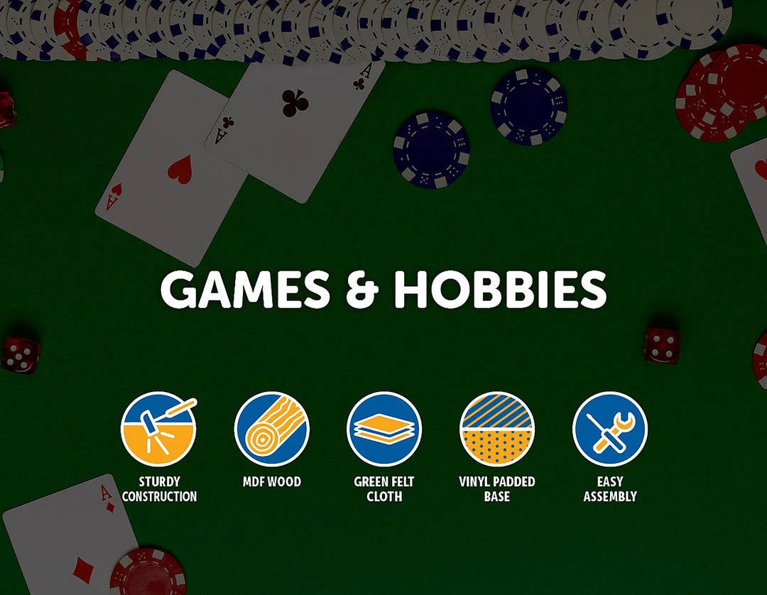 Randy & Travis Machinery 48" Folding Poker & Blackjack Table