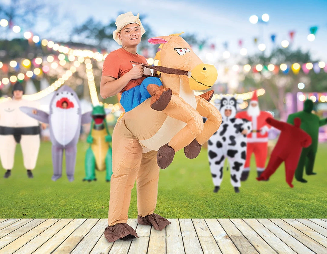 Salvatore Angelotti Cowboy Fancy Dress Inflatable Suit -Fan Operated Costume Games & Hobbies