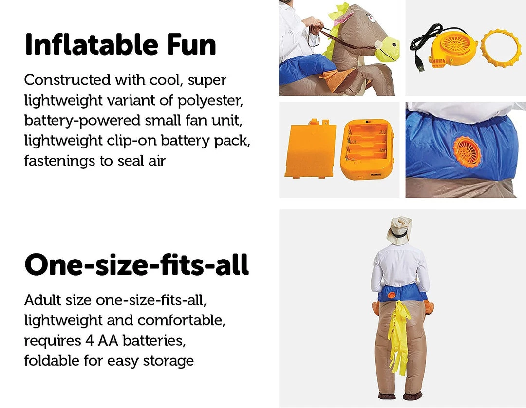 Salvatore Angelotti Cowboy Fancy Dress Inflatable Suit -Fan Operated Costume Games & Hobbies