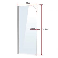 180° CHROME Pivot Door 6mm Safety Glass Bath Shower Screen By Della Francesca - 90 X 140cm DIY & Renovation