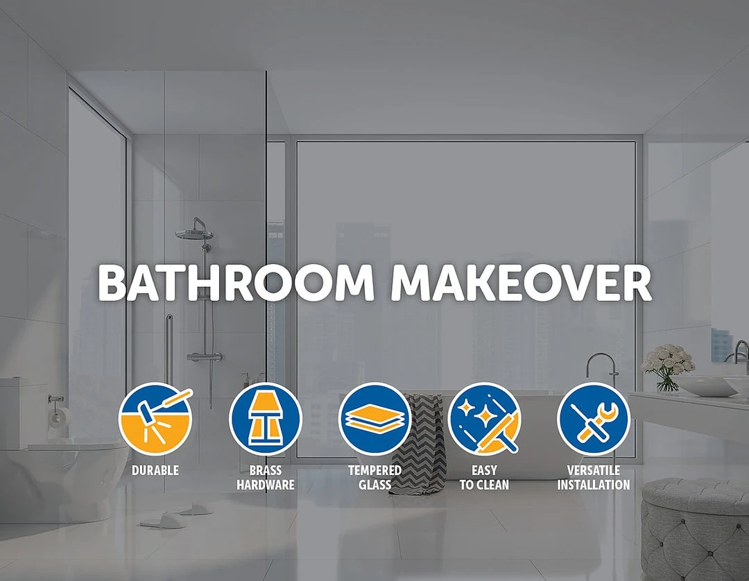 120 X 145cm Frameless Glass Bath Screen By Della Francesca Gold Finish