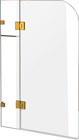 120 X 145cm Frameless Glass Bath Screen By Della Francesca Gold Finish