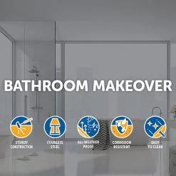 Della Francesca 800mm Tile Insert Stainless Steel Grate Drain W/Centre Outlet Floor Waste DIY & Renovation