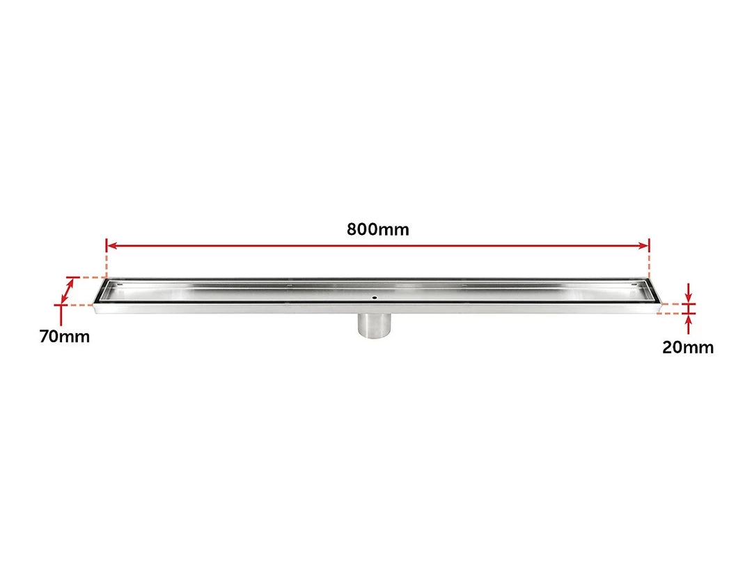 Della Francesca 800mm Tile Insert Stainless Steel Grate Drain W/Centre Outlet Floor Waste DIY & Renovation