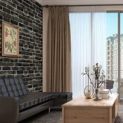 Randy & Travis Machinery Wallpaper Faux Vintage Brick Pattern Wall Paper Roll DIY & Renovation