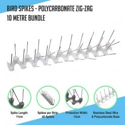 Brienz Bird Spikes - Polycarbonate Zig-zag 10 Metre Bundle