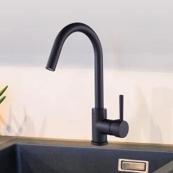 Della Francesca Kitchen Mixer Tap Faucet Basin Laundry Sink - BLACK