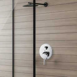 Della Francesca DIY & Renovation Chrome Bathroom Shower Wall Mixer Diverter W/ WaterMark