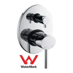 Della Francesca DIY & Renovation Chrome Bathroom Shower Wall Mixer Diverter W/ WaterMark