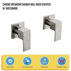 Della Francesca Chrome Shower/Bath Mixer Tap Set With Brushed Finish W/ WaterMark DIY & Renovation