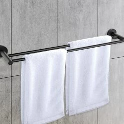 Della Francesca DIY & Renovation Single Classic Towel Bar Rail Bathroom Electroplated Matte Black Finish